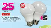 Eurolux 6W LED Classic Globes-Each