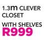 1.3m Clever Closet With Shelves