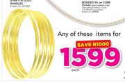 JCSA 4mm 9ct Gold Bangles-Each