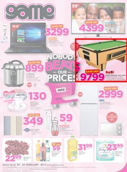 Game Zambia : Nobody Beats Our Prices (9 Feb - 22 Feb 2017), page 1
