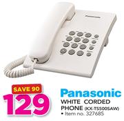 Panasonic White Corded Phone KX-TS500SAW