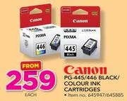 Canon PG-445/446 Black/Colour Ink Cartridges-Each