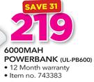 Ultra Link 6000mAh Powerbank UL-PB600