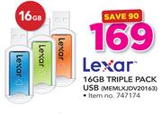 Lexar 16GB Triple Pack USB MEMLXJDV20163