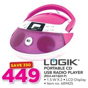 Logik Portable CD USB Radio Player RSH-441869-P