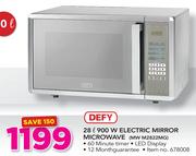 Logik 28Ltr 900W Electric Mirror Microwave MW M2822MG