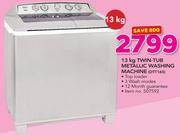 Defy 13Kg Twin Tub Metallic Washing Machine DTT165