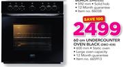 Defy 60Cm Undercounter Oven Black DBO458