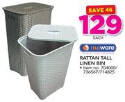 Nu Ware Rattan Tall Linen Bin-Each