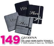 Glodina His And Hers Bath Towels