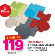 Tuftcraft 3 Piece Embossed Bath Mat Set-Per Set