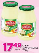 C&B Mayonnaise-750g Each