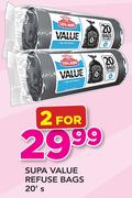 Supa Value Refuse Bags-2x20's