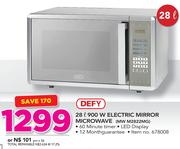 Defy 28Ltr 900W Electric Mirror Microwave MW M2822MG