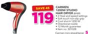 Carmen 1200W Studio Hair Dryer 5137