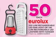 Eurolux 250 LUM Rechargeable LED Bar Light Or 180 LUM Rechargeable LED Lantern With Hanger-Each