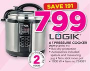 Logik 6Ltr Pressure Cooker RSH-012476-11