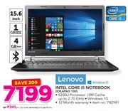 Lenovo 15.6 Inch Intel Core i5 Notebook IDEAPAD 100