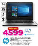 HP 14 Inch Intel Celeron Notebook 14-AM005NI