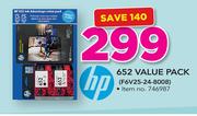HP 652 Value Pack F6V25-24-8008