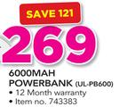 Ultra Link 6000 Mah Powerbank UL-PB600