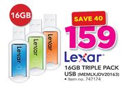 Lexar 16 GB Triple Pack USB MEMLXJDV20163