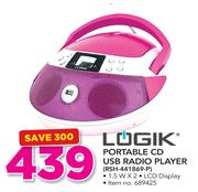 Logik Portable CD USB Radio Player RSH-441869-P