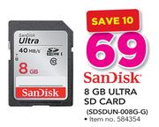 Sandisk 8 GB Ultra SD Card SDSDUN-008G-G