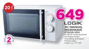 Logik 20Ltr Manual Microwave P70H20L-SEW