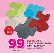 Tuft Craft 3 Piece Embossed Bath Mat Set-Per Set