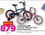 Totem 16 Or 20" Boys Or Girls Mountain Bikes-Each
