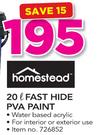 Homestead 20Ltr Fast Hide PVA Paint