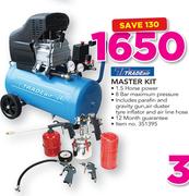 Tradeair Master Kit Includes Parafin & Gravity Gun, Air Duster Tyre Inflator & Air Line Hose
