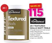 Homestead 20Ltr Textured Walls Matt Peble