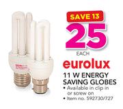 Eurolux 11W Energy Saving Globes-Each