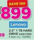 Lenovo 2.5" 1TB Hard Drive UHD F309