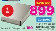 Lenovo 2.5" 1TB Hard Drive UHD F309