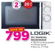 Logik 20Ltr Manual Microwave