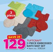 Tuftcraft 3 Piece Embossed Bath Mat Set-Per Set