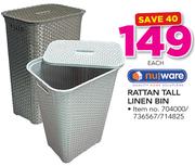 Nu Ware Rattan Tall Linen Bin-Each