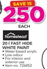 Homestead 20Ltr Fast Hide PVA Paint