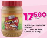 American Garden Peanut Butter/Creamy/Crunchy-510g