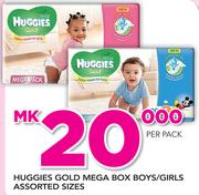 Huggies Gold Mega Box Boys/Girls Assorted Sizes-Per Pack
