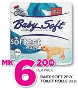 Baby Soft 2 Ply Toilet Rolls-18's Per Pack