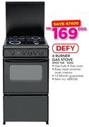 Defy 4 Burner Gas Stove DGS168 SGG