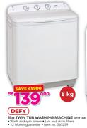 Defy 8Kg Twin Tub Washing Machine DTT166