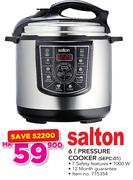 Salton 6Ltr Pressure Cooker SEPC-01