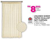 Always Home Unlined Sheer Taped Scallop Net Curtain-Per Drop