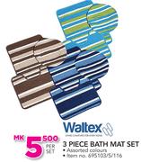 Waltex 3 Piece Bath Mat Set-Per Set