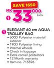 Elegant 60Cm Aqua Trolley Bag